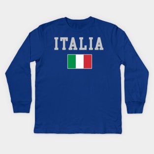 Italia Flag Italian Italy Family Heritage Kids Long Sleeve T-Shirt